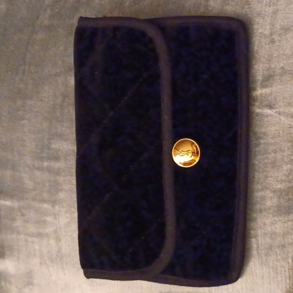 Yves Saint Laurent Handbags - BLACK VELVET YSL POUCH